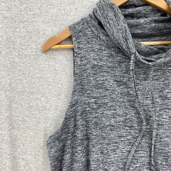 Aerie Shirt Womens Large Gray Sleeveless Drawstring Cowl Neck Split Sides Comfy - Picture 6 of 12